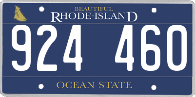 RI license plate 924460
