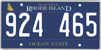 RI license plate 924465