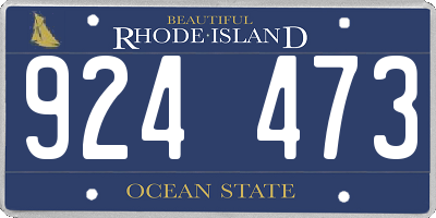 RI license plate 924473