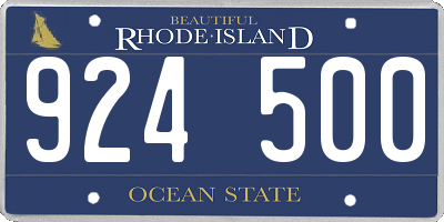 RI license plate 924500