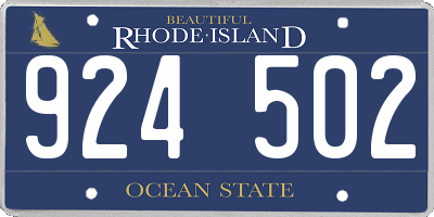 RI license plate 924502