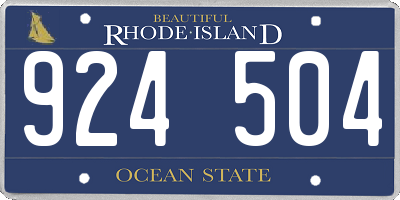 RI license plate 924504