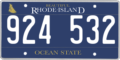 RI license plate 924532