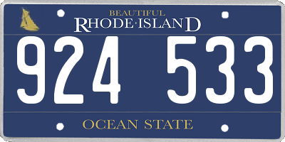 RI license plate 924533