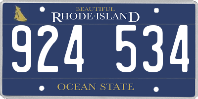RI license plate 924534