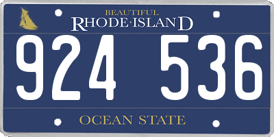 RI license plate 924536