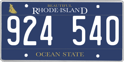 RI license plate 924540