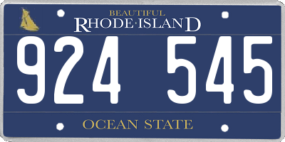 RI license plate 924545