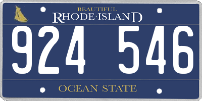 RI license plate 924546