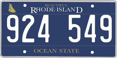 RI license plate 924549