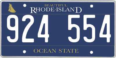RI license plate 924554