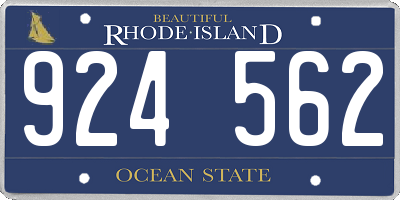 RI license plate 924562
