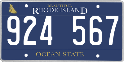 RI license plate 924567