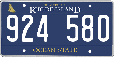 RI license plate 924580