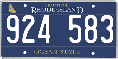 RI license plate 924583