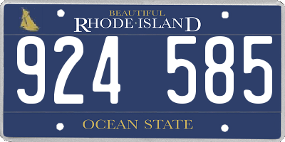 RI license plate 924585