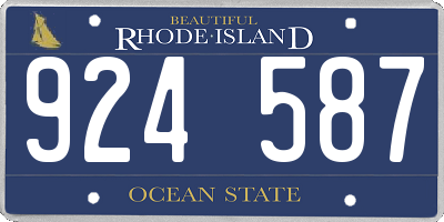 RI license plate 924587
