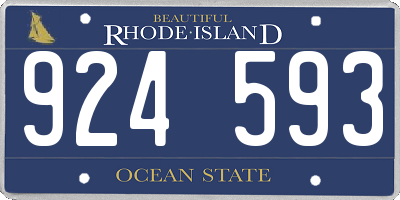 RI license plate 924593