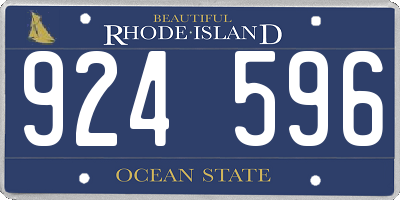 RI license plate 924596