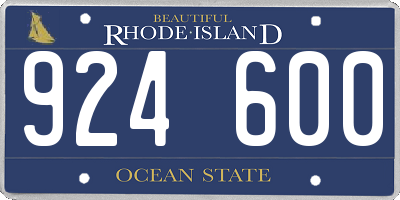 RI license plate 924600
