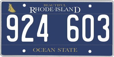 RI license plate 924603