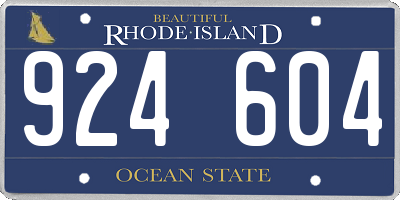 RI license plate 924604