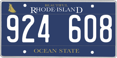 RI license plate 924608