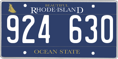 RI license plate 924630