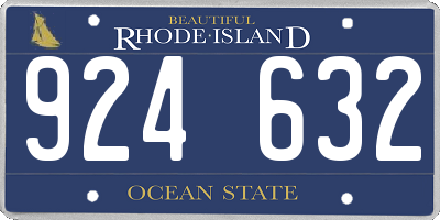 RI license plate 924632