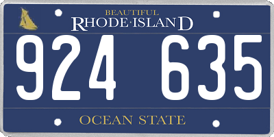 RI license plate 924635