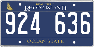 RI license plate 924636