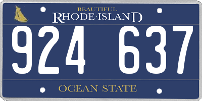 RI license plate 924637