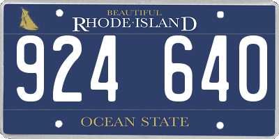 RI license plate 924640