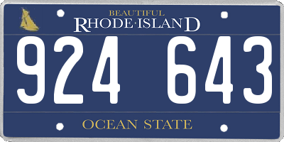 RI license plate 924643