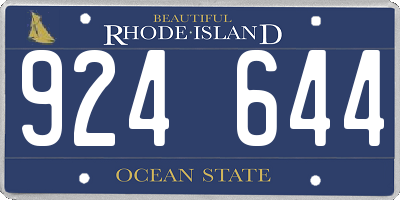 RI license plate 924644