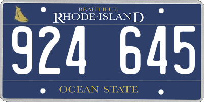 RI license plate 924645