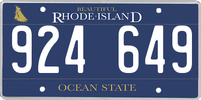 RI license plate 924649