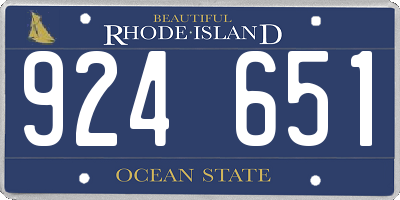 RI license plate 924651
