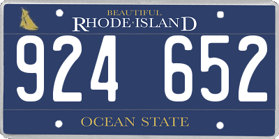 RI license plate 924652