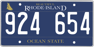 RI license plate 924654