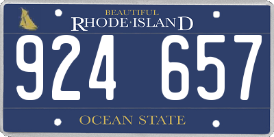 RI license plate 924657