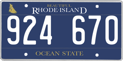 RI license plate 924670