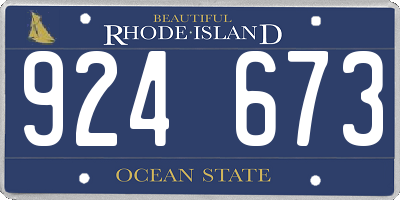 RI license plate 924673