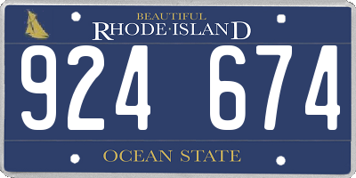 RI license plate 924674
