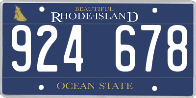 RI license plate 924678