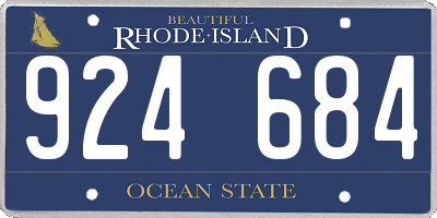 RI license plate 924684