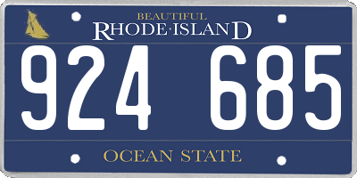RI license plate 924685
