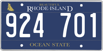 RI license plate 924701