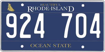 RI license plate 924704