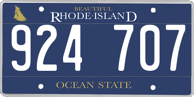 RI license plate 924707